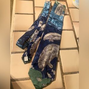 Vintage Lost Kingdom tie - Manatees ocean design